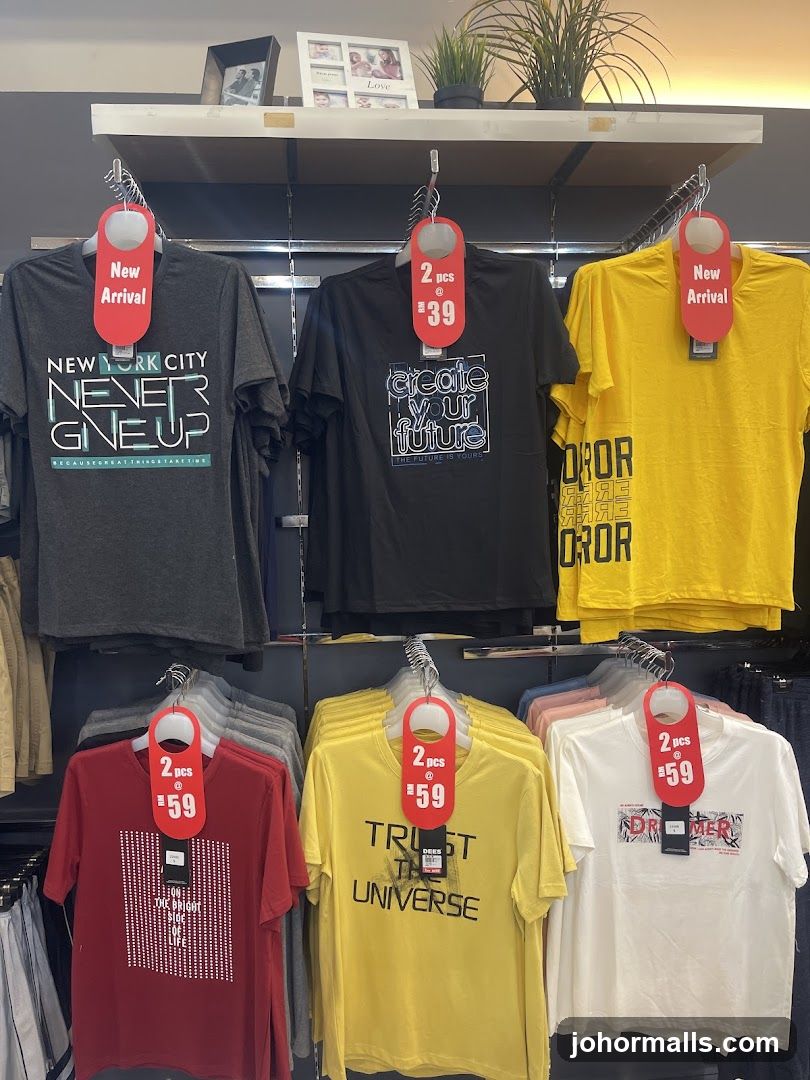 T-shirts on display