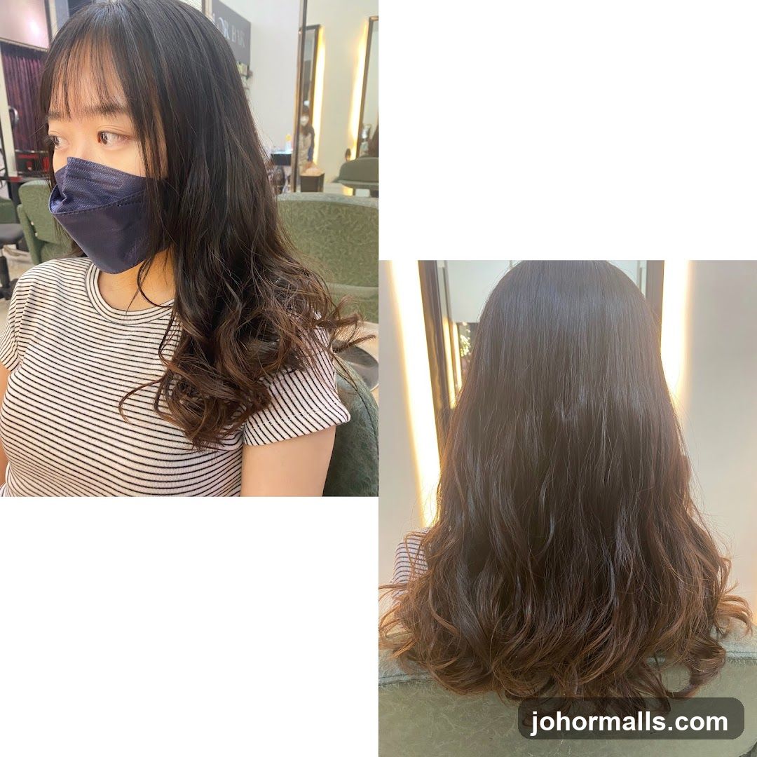 Woman's Hair Before and After Styling