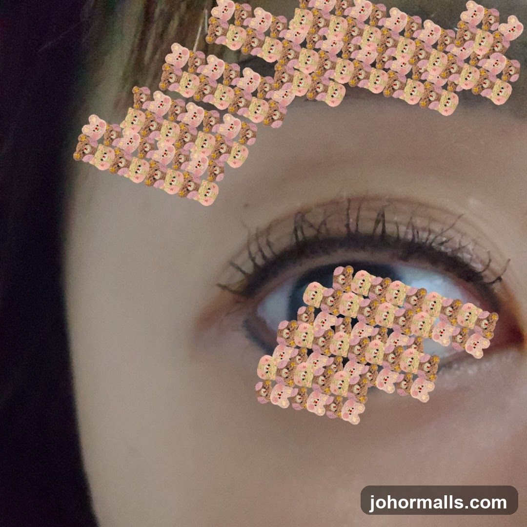 Teddy Bear Stickers on Eye
