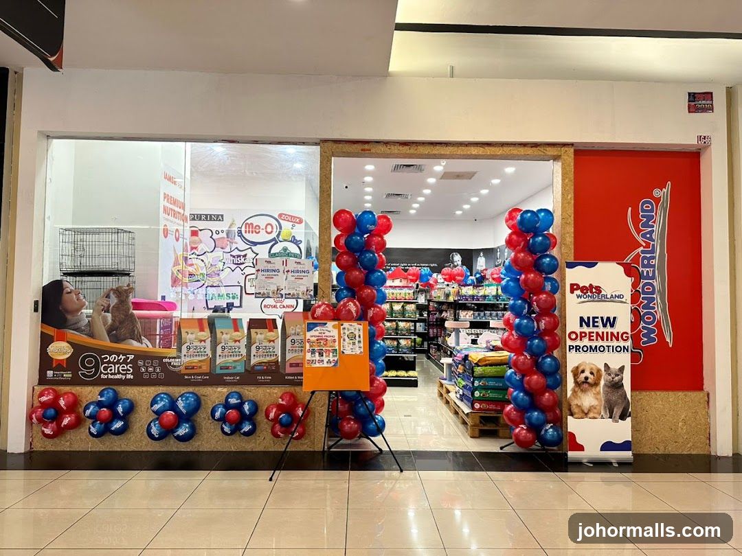 Pet Store Entrance with New Opening Promotion