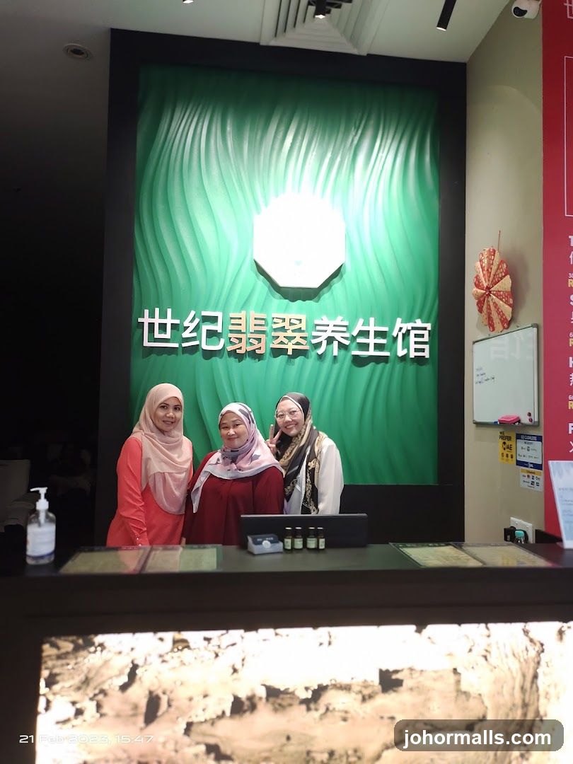 Three women standing behind a counter