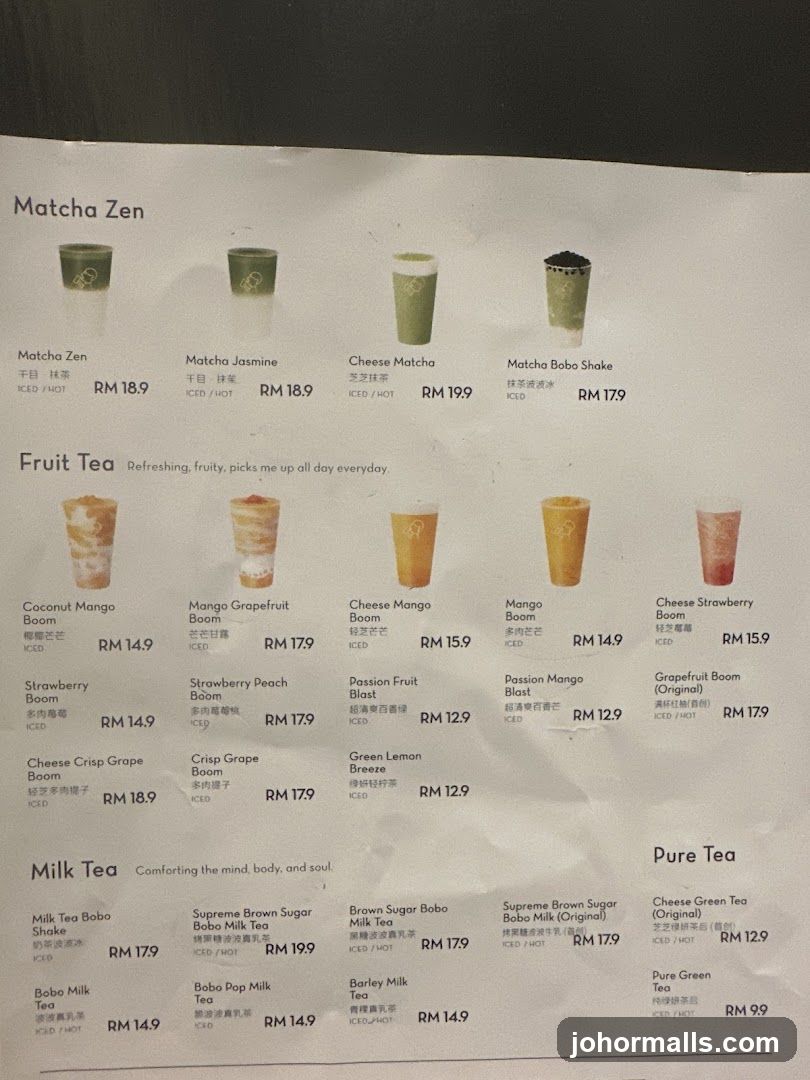 Matcha Zen, Fruit Tea, Milk Tea, Pure Tea