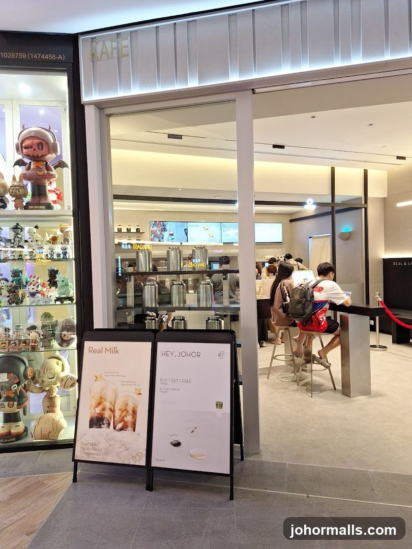 Cafe Entrance with Promotional Signs