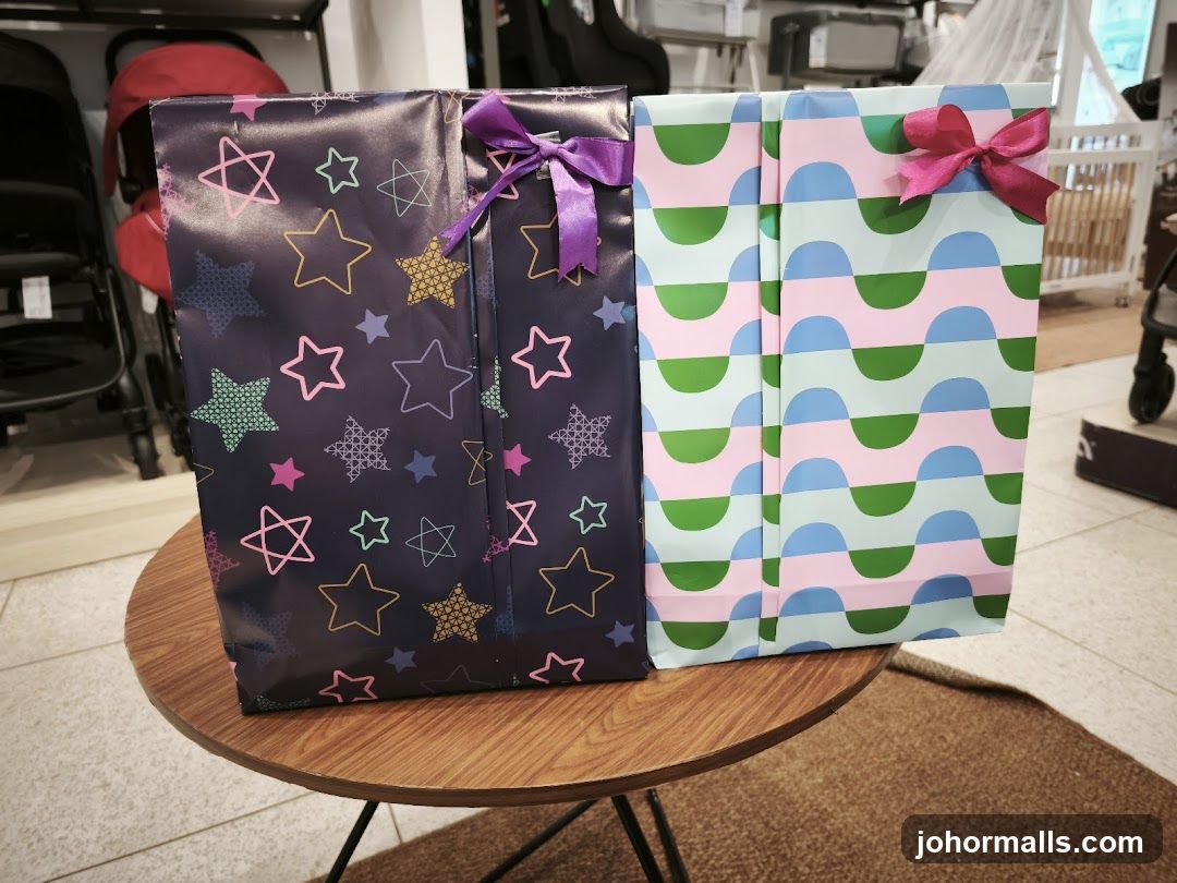 Wrapped Gifts on Table
