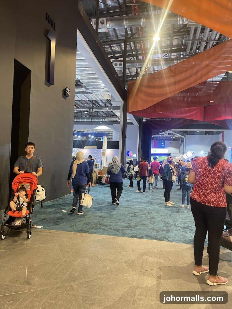 People walking in a convention hall
