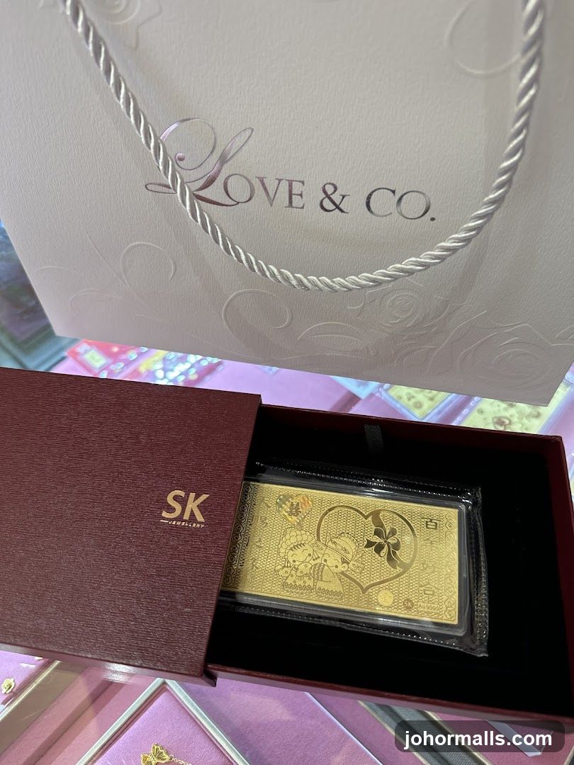 Gold Bar with Cartoon Couple Design