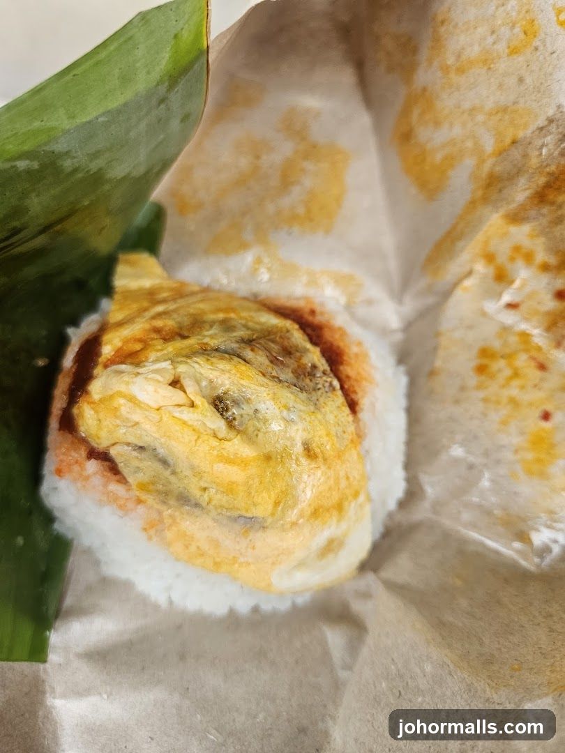 Nasi Lemak Wrapped in Banana Leaf