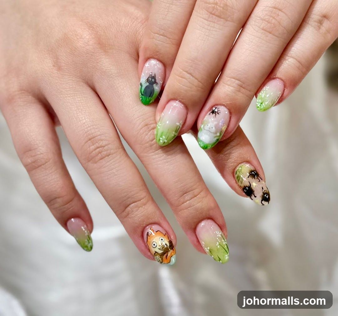 Nail Art with Studio Ghibli Characters