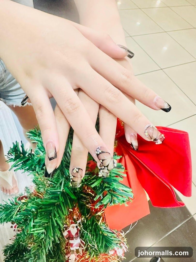 Nail Art with Christmas Decoration