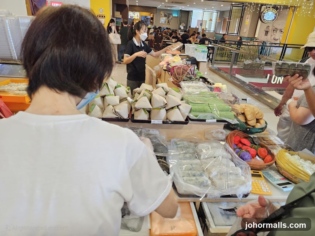 Food stall with various snacks