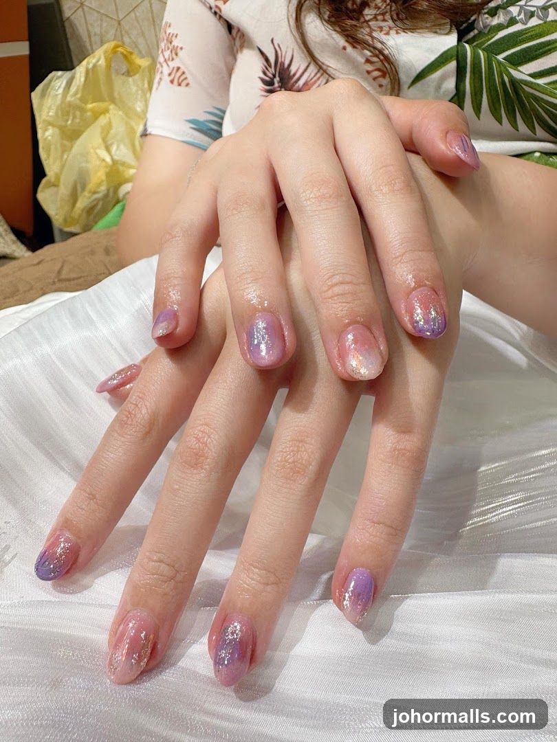Ombre and Glitter Nails