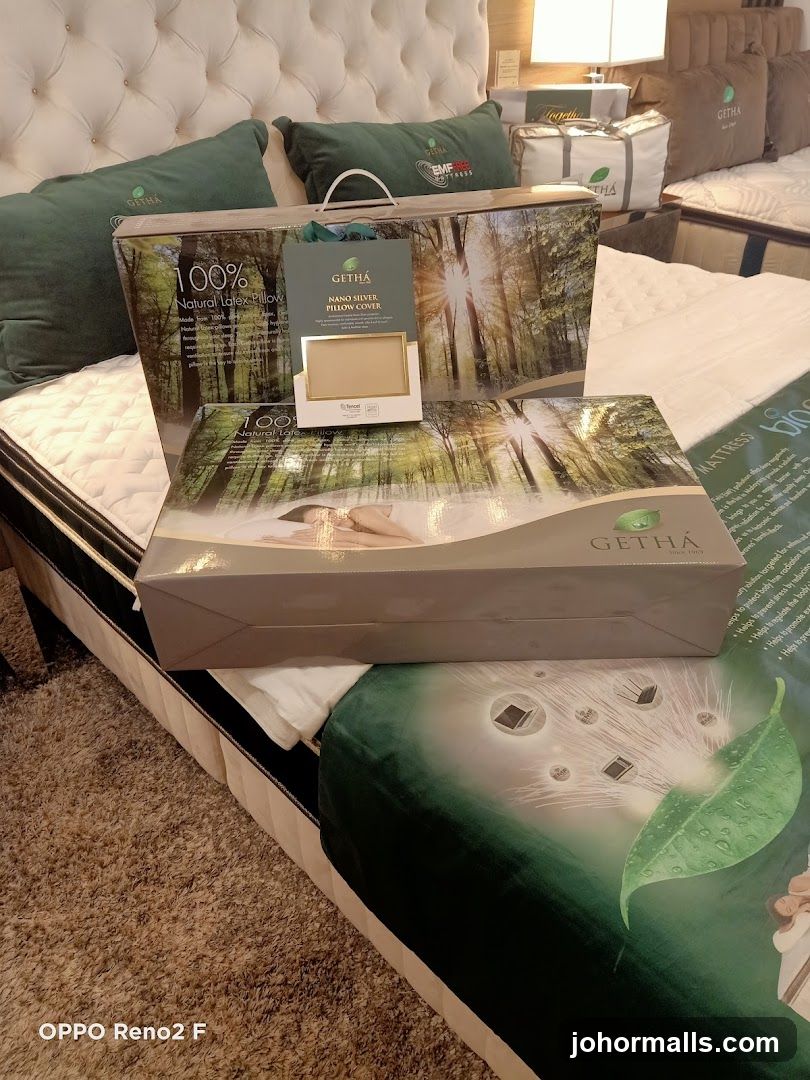 GETHA Pillows and Mattress Display