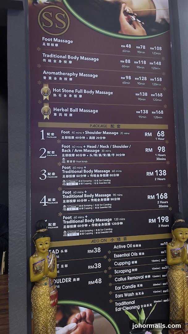 Massage Menu