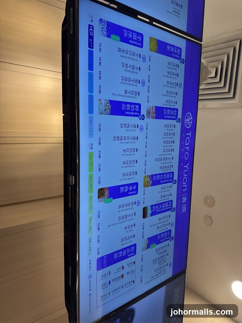 Taro Yuan Menu