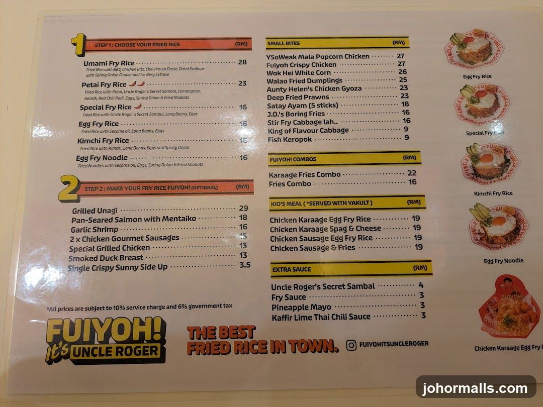 Fuiyoh! It's Uncle Roger Menu