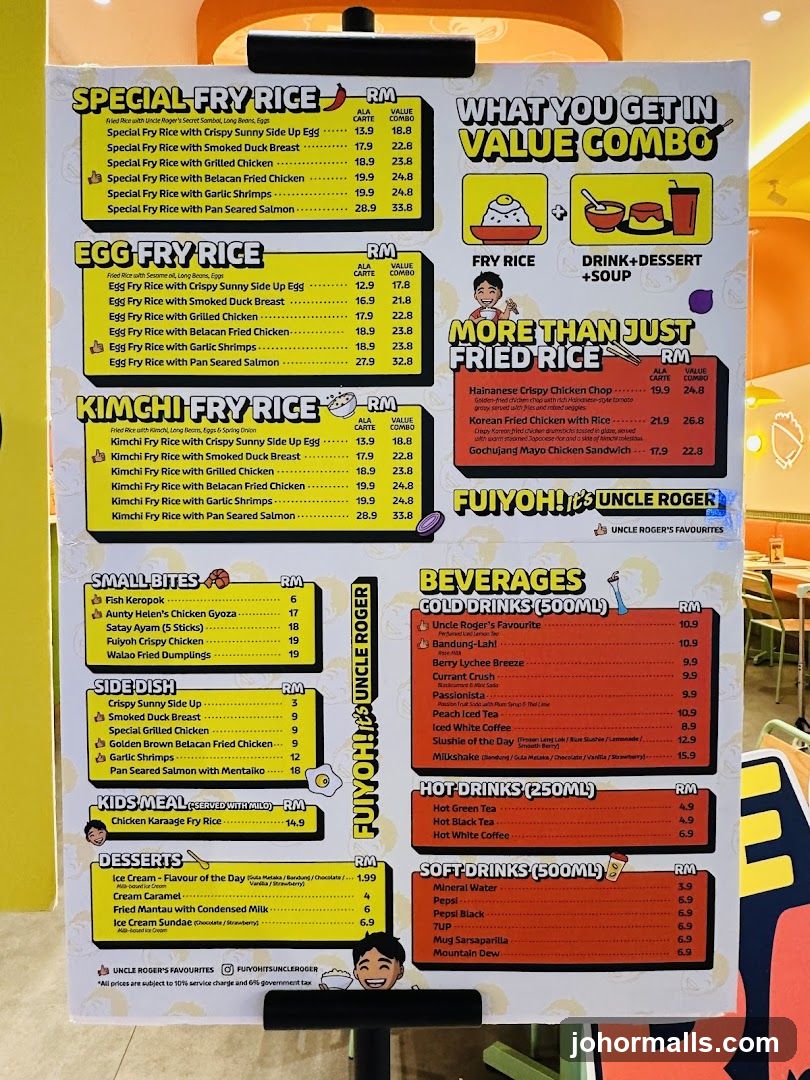 Fuiyoh! It's Uncle Roger Menu