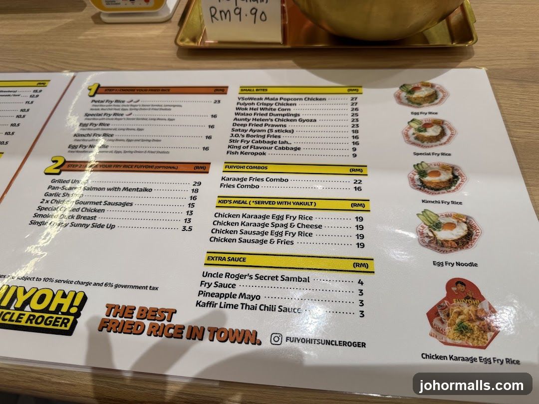 FUIYOH! Uncle Roger Menu