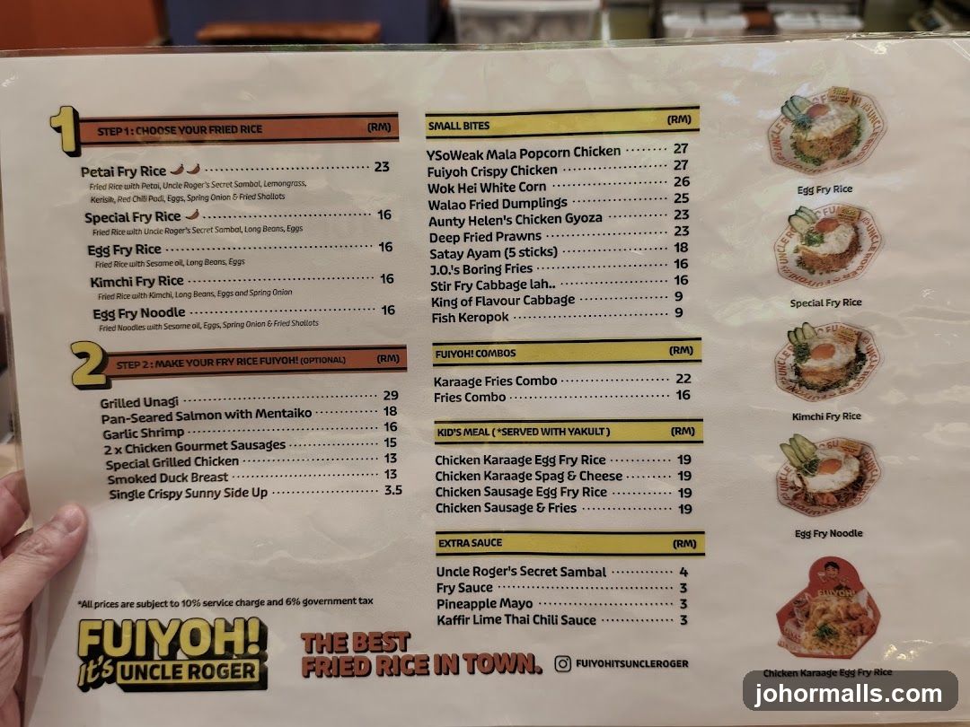 Fuiyoh! Uncle Roger Menu