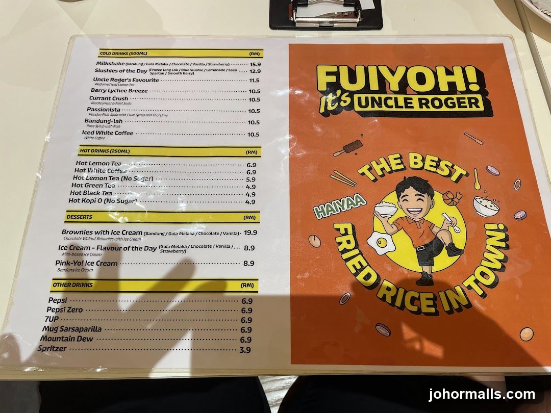 FUYIOH! It's Uncle Roger Menu