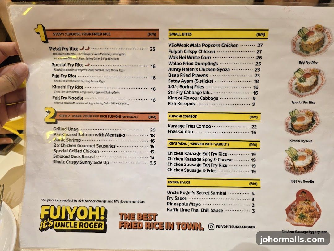 Fuiyoh! It's Uncle Roger Menu