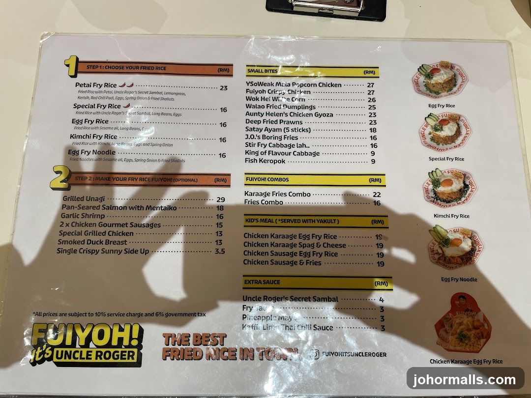 Fuiyoh! It's Uncle Roger Menu