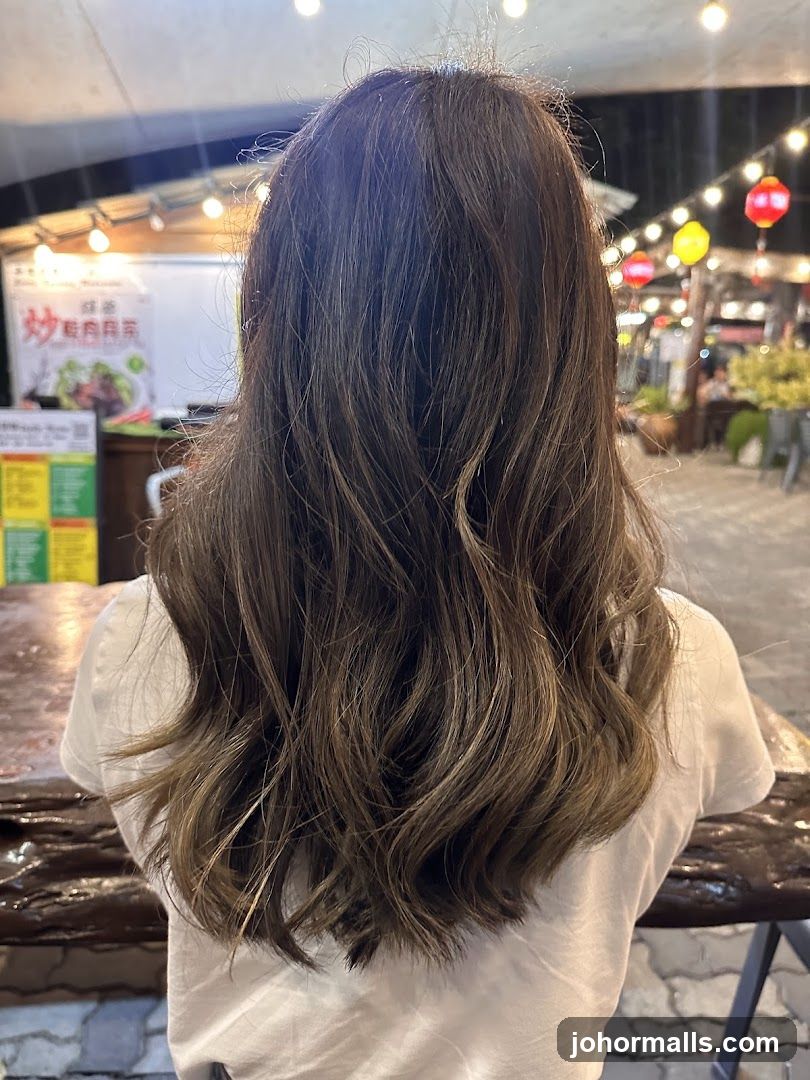 Woman with Brown Hair at Outdoor Food Stall