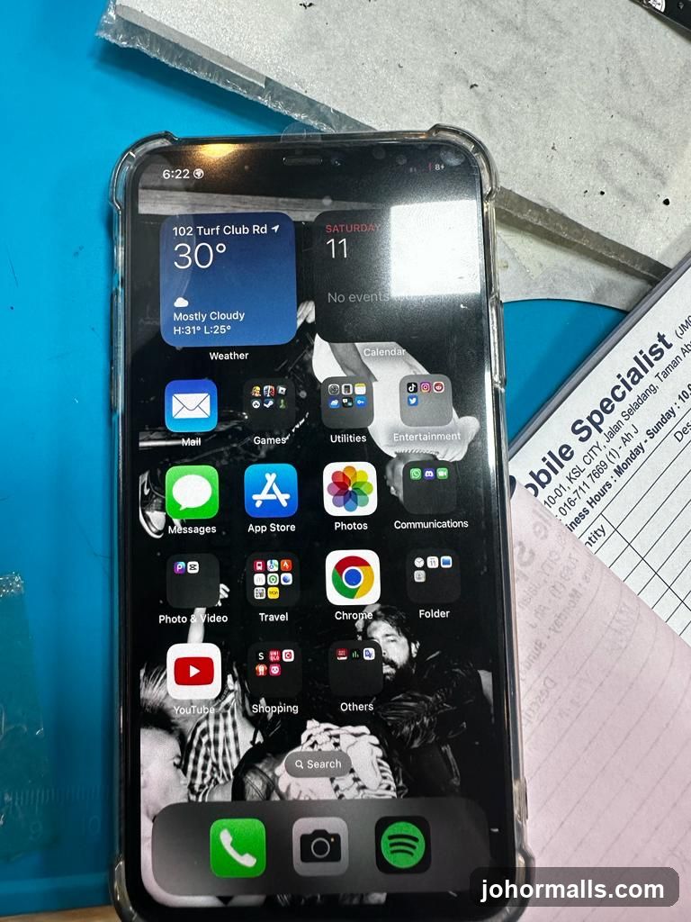 iPhone with various apps