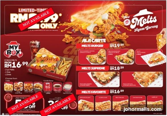 Pizza Hut Melts Menu