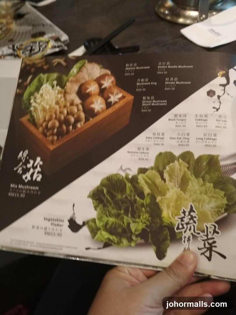 Mushroom and Vegetable Menu