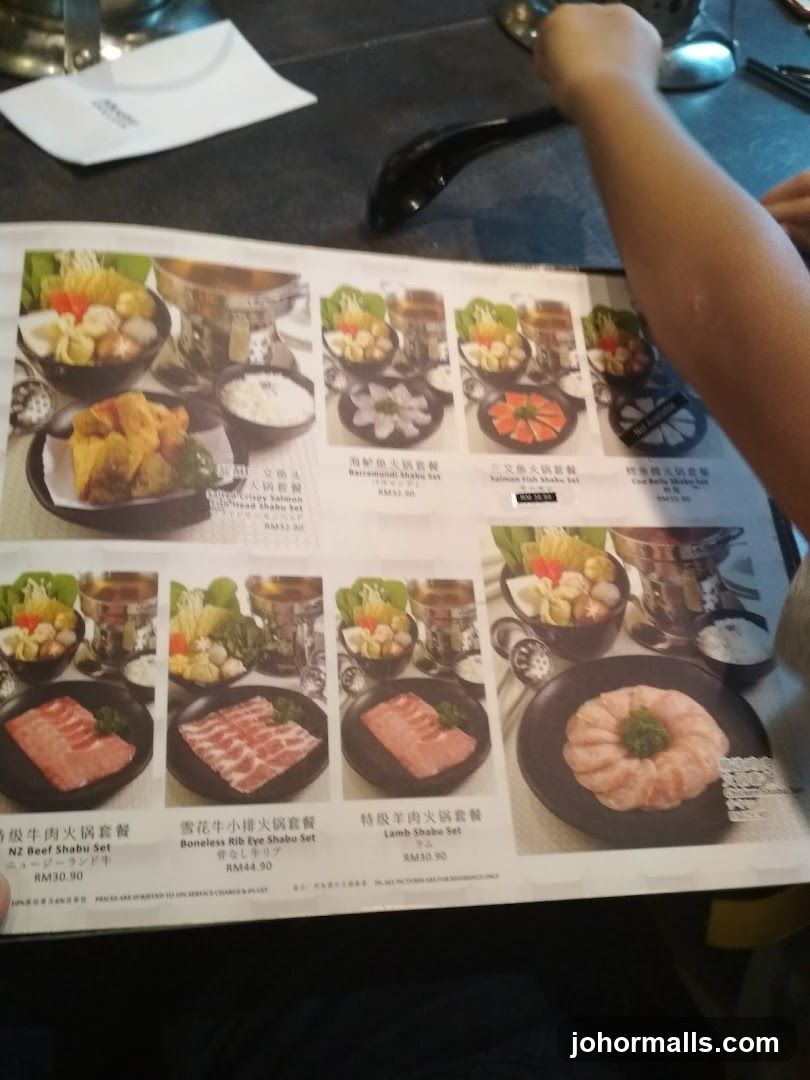 Shabu Shabu Menu