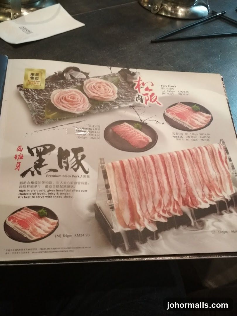 Premium Black Pork Menu
