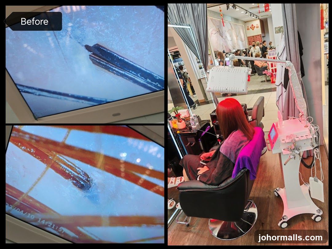 Hair Salon Interior with Scalp Analysis