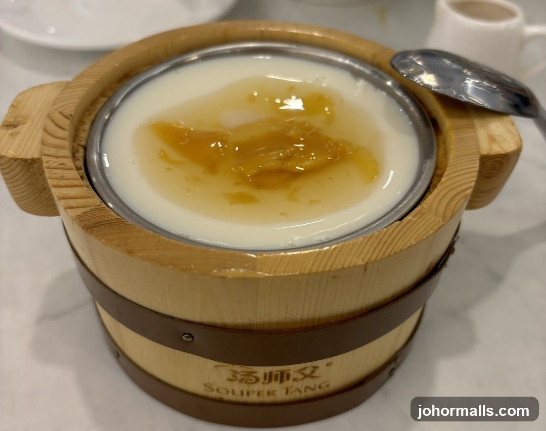 Dessert in a Wooden Bowl