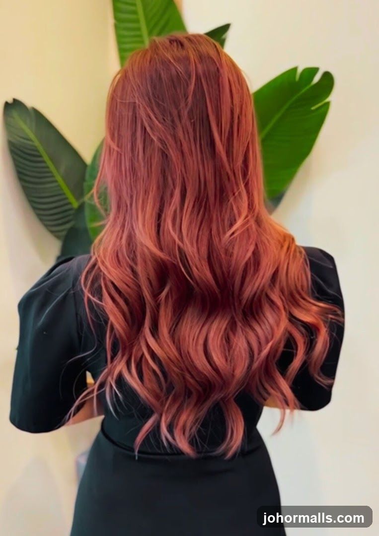 Woman with Red-Toned Wavy Hair