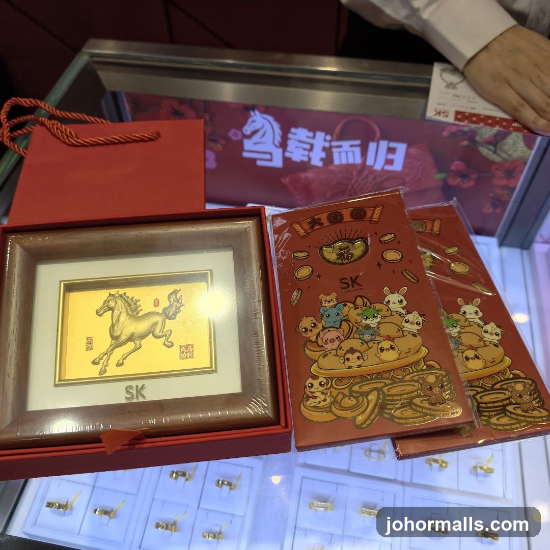 Gold Horse Artwork and Red Envelopes