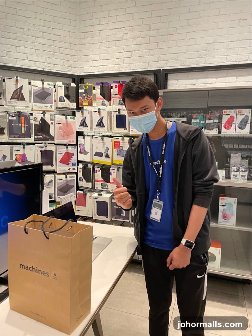 Store Employee with Shopping Bag