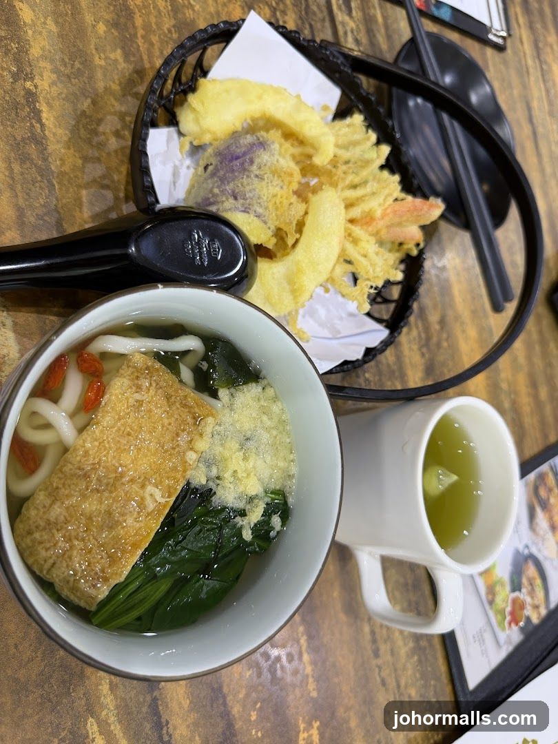 Japanese Meal with Tempura and Udon