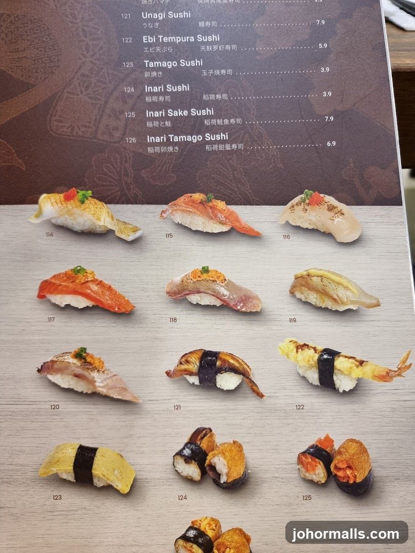 Sushi Menu