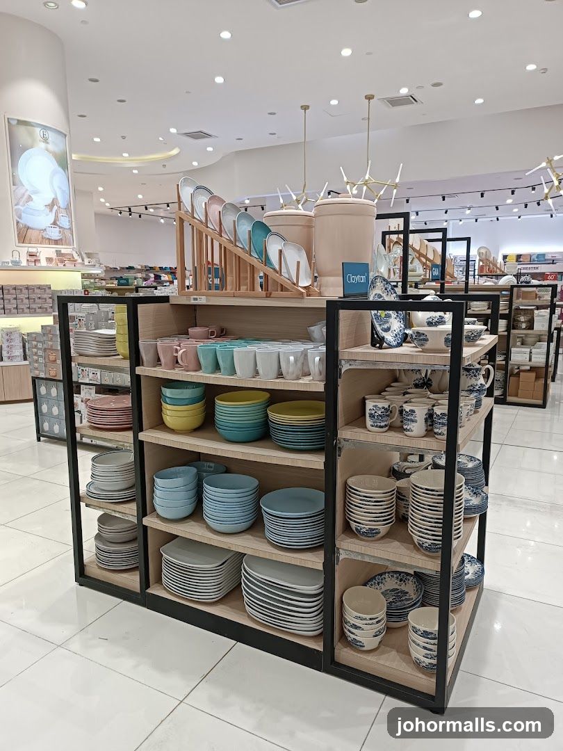 Display of Tableware in a Store