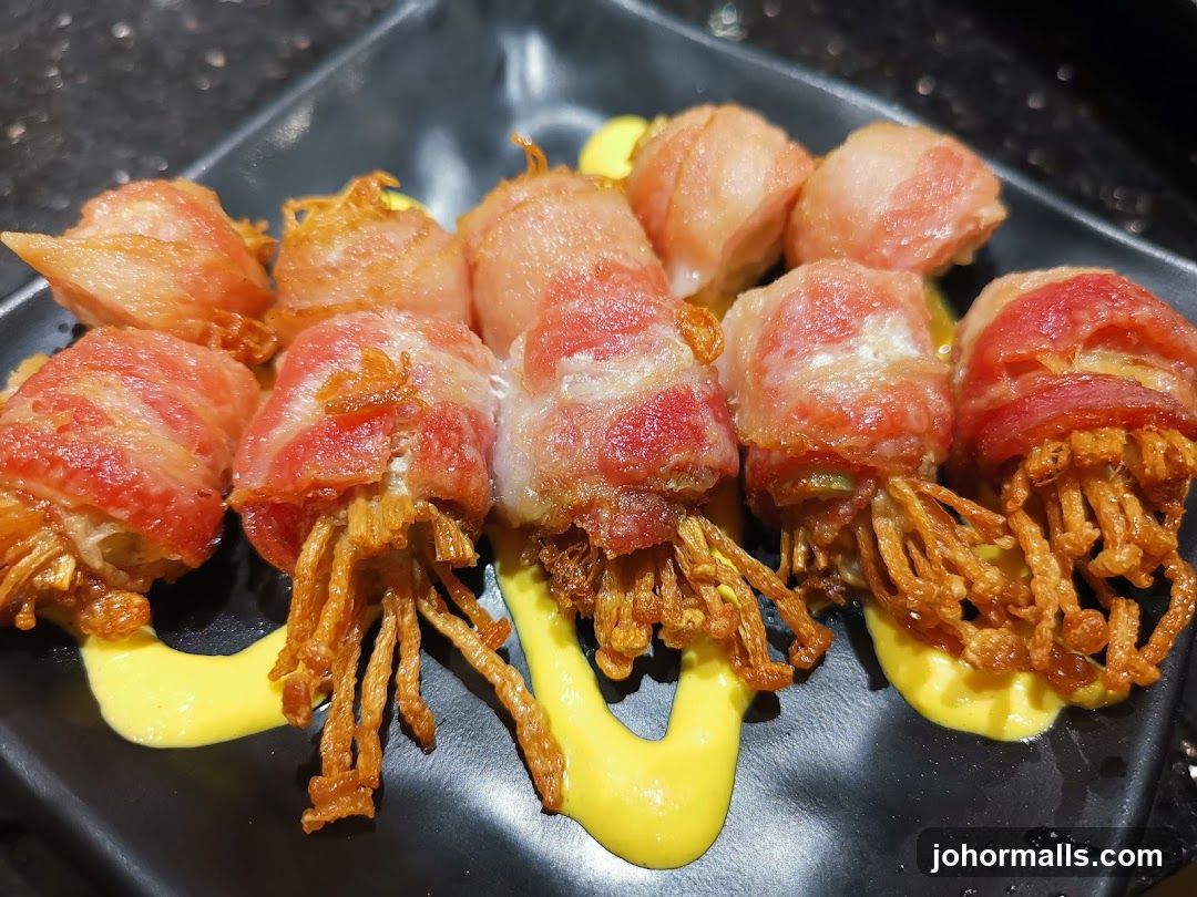 Bacon-Wrapped Enoki Mushrooms