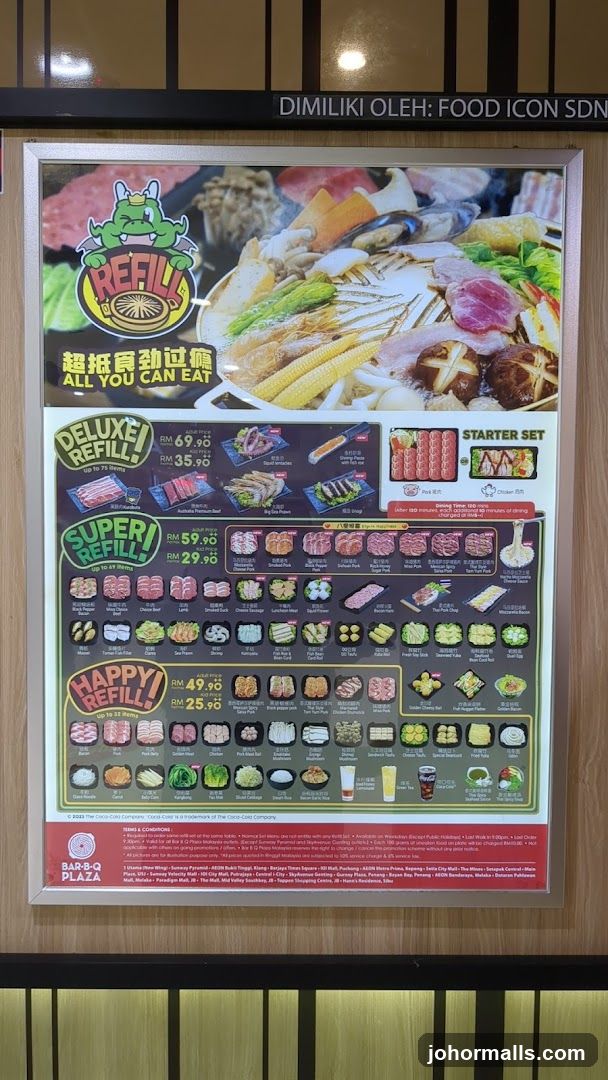 Bar-B-Q Plaza Refill Menu
