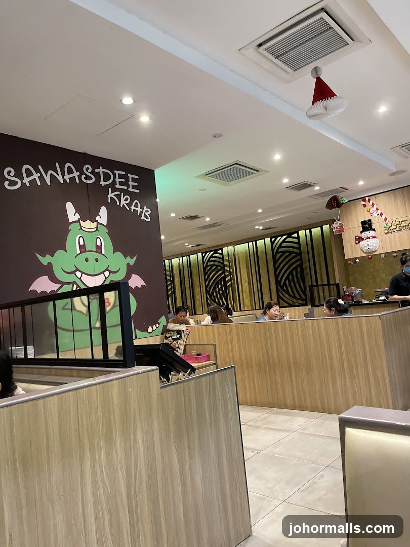 Restaurant Interior with Dragon Mural
