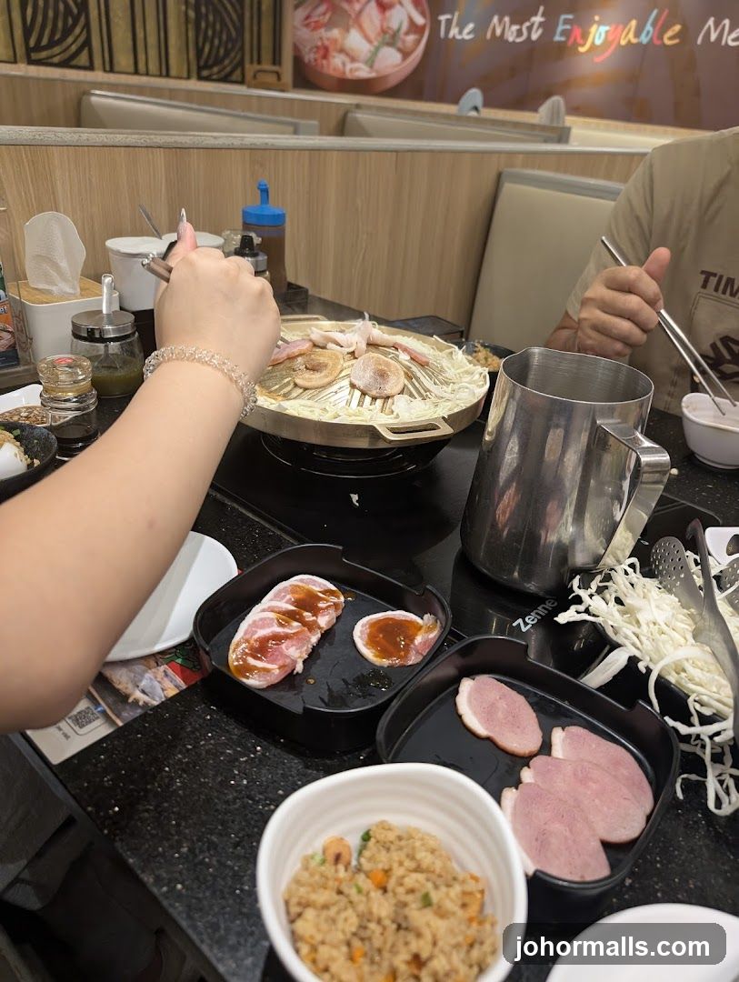 Diners enjoying a meal