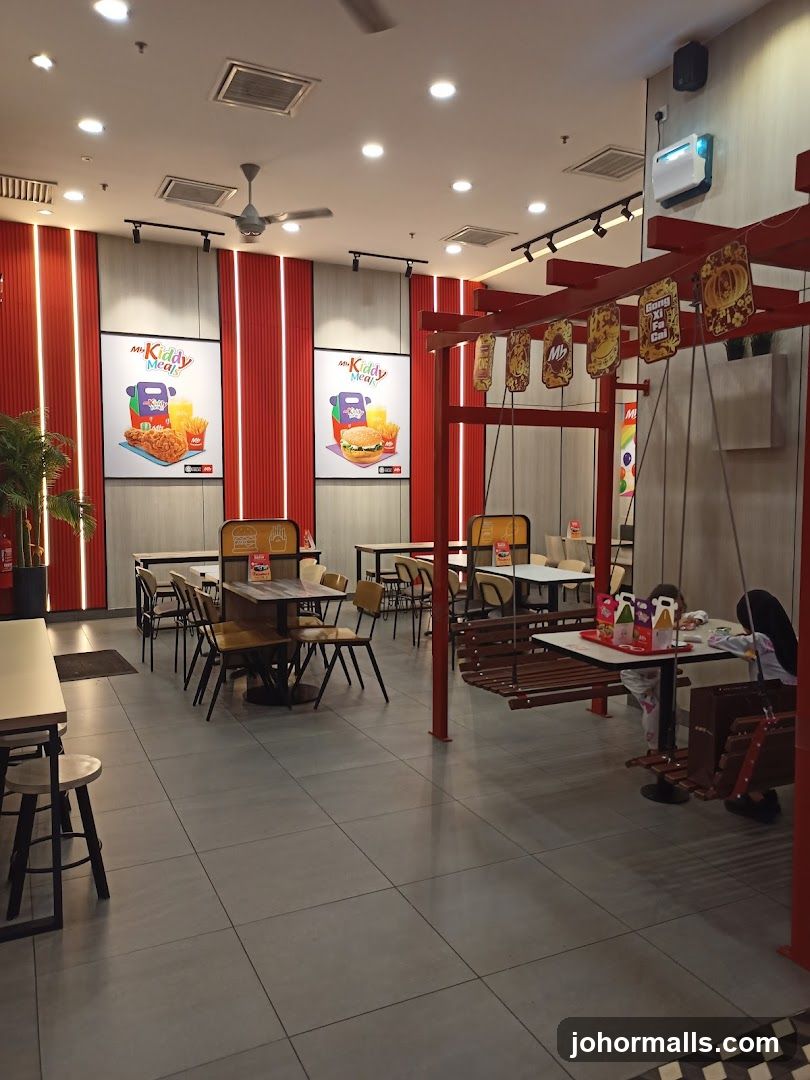Restaurant Interior with Seating and Decorations