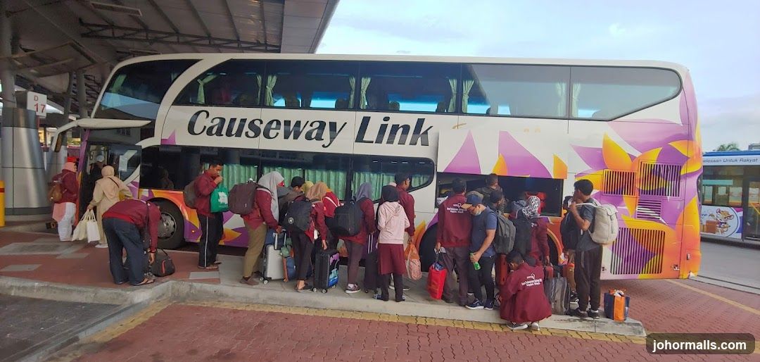 Passengers boarding a bus