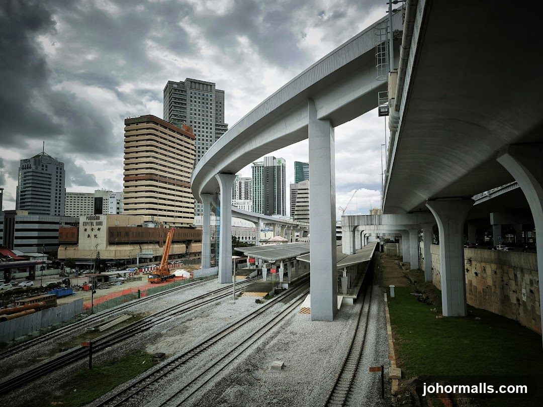 Urban Train Station Under Overpass
