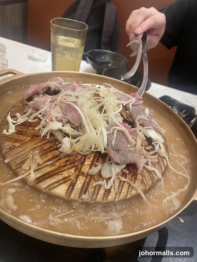 Grilling Meat and Cabbage