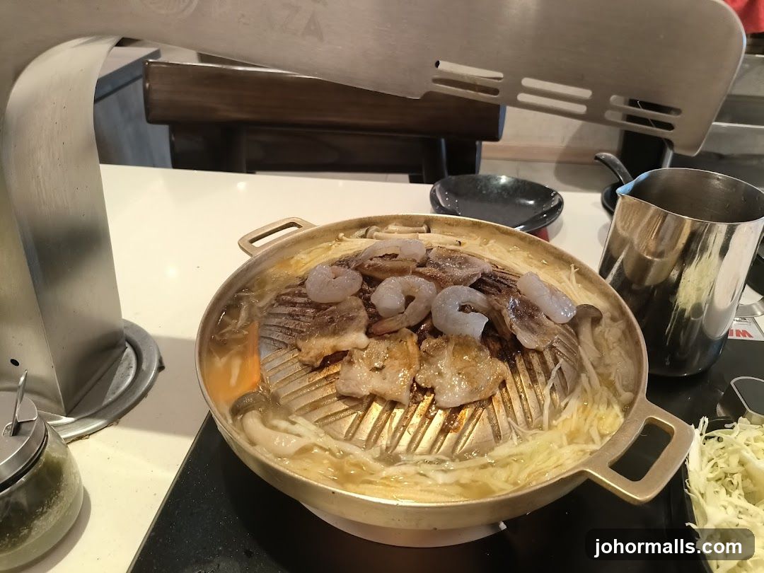 Grill with Shrimp and Meat