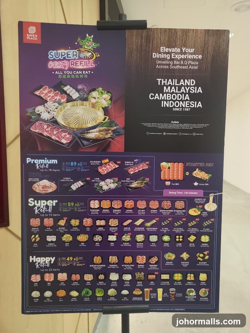 Bar-B-Q Plaza Super Crazy Refill Menu