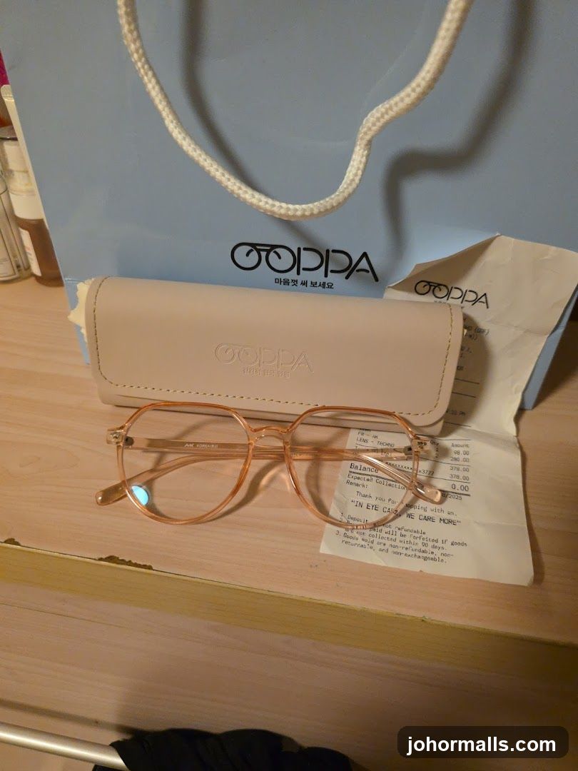 Eyeglasses and Shopping Bag